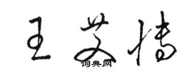 駱恆光王艾博草書個性簽名怎么寫