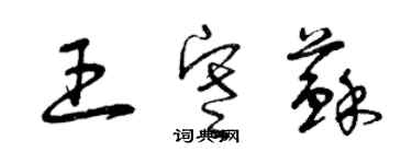 曾慶福王寒蘇草書個性簽名怎么寫