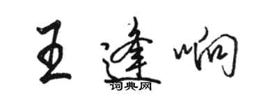 駱恆光王逢響行書個性簽名怎么寫