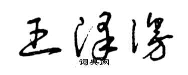 曾慶福王澤漫草書個性簽名怎么寫