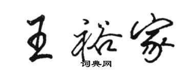 駱恆光王裕家行書個性簽名怎么寫