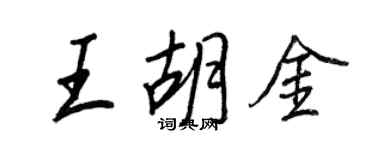王正良王胡金行書個性簽名怎么寫