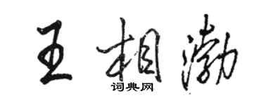 駱恆光王相渤行書個性簽名怎么寫