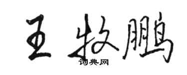 駱恆光王牧鵬行書個性簽名怎么寫