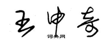 朱錫榮王申奇草書個性簽名怎么寫