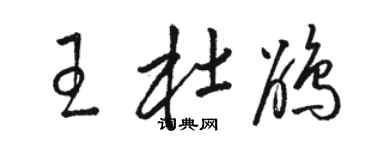 駱恆光王杜鵑草書個性簽名怎么寫