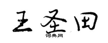 曾慶福王聖田行書個性簽名怎么寫