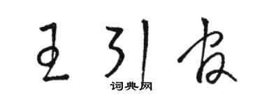 駱恆光王引官草書個性簽名怎么寫