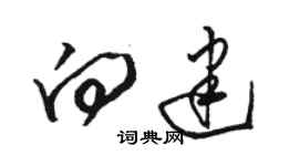 駱恆光向建草書個性簽名怎么寫