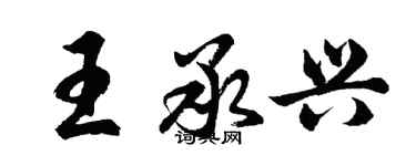 胡問遂王承興行書個性簽名怎么寫