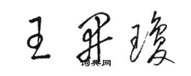 駱恆光王開瓊草書個性簽名怎么寫