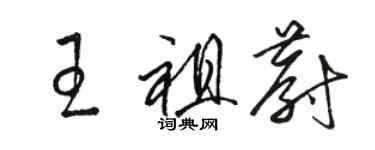 駱恆光王祖蔚草書個性簽名怎么寫