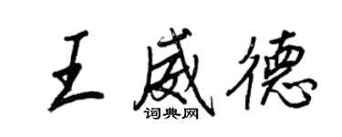 王正良王威德行書個性簽名怎么寫