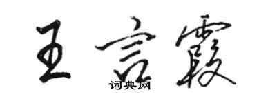 駱恆光王言霞行書個性簽名怎么寫