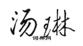 駱恆光湯琳行書個性簽名怎么寫