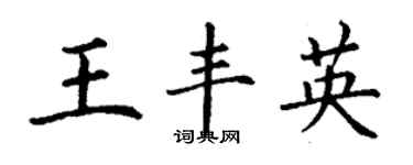 丁謙王豐英楷書個性簽名怎么寫