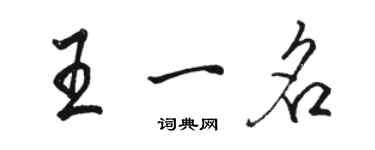 駱恆光王一名行書個性簽名怎么寫