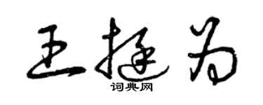 曾慶福王挺為草書個性簽名怎么寫