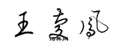 梁錦英王慶鳳草書個性簽名怎么寫