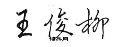 駱恆光王俊柳行書個性簽名怎么寫