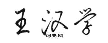 駱恆光王漢學行書個性簽名怎么寫