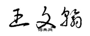 曾慶福王文翰草書個性簽名怎么寫