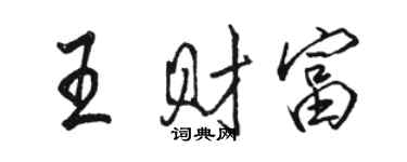 駱恆光王財富行書個性簽名怎么寫