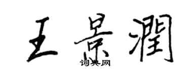 王正良王景潤行書個性簽名怎么寫