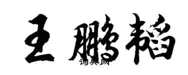 胡問遂王鵬韜行書個性簽名怎么寫