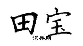 丁謙田寶楷書個性簽名怎么寫