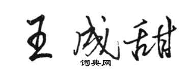 駱恆光王成甜行書個性簽名怎么寫