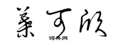 曾慶福葉可欣草書個性簽名怎么寫