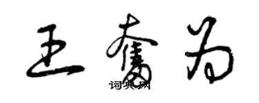 曾慶福王奮為草書個性簽名怎么寫