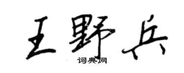 王正良王野兵行書個性簽名怎么寫