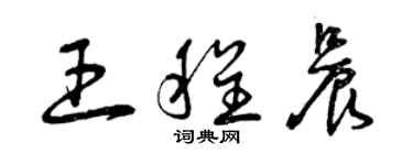 曾慶福王程晨草書個性簽名怎么寫