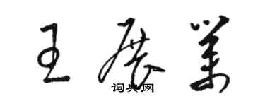 駱恆光王展業草書個性簽名怎么寫