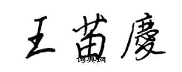 王正良王苗慶行書個性簽名怎么寫