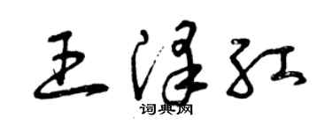 曾慶福王澤紅草書個性簽名怎么寫