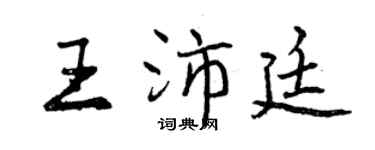 曾慶福王沛廷行書個性簽名怎么寫