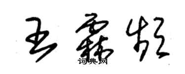 朱錫榮王霖頻草書個性簽名怎么寫