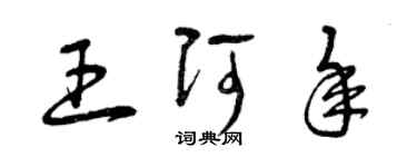 曾慶福王阿年草書個性簽名怎么寫