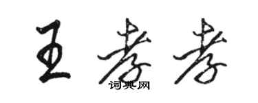 駱恆光王孝孝行書個性簽名怎么寫