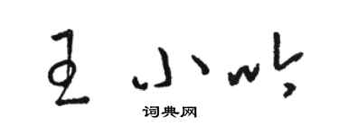 駱恆光王小吟草書個性簽名怎么寫