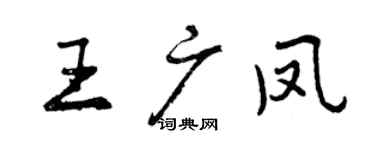 曾慶福王廣鳳行書個性簽名怎么寫