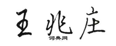 駱恆光王兆莊行書個性簽名怎么寫