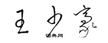 駱恆光王少豪草書個性簽名怎么寫