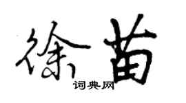 曾慶福徐苗行書個性簽名怎么寫