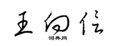 梁錦英王向信草書個性簽名怎么寫