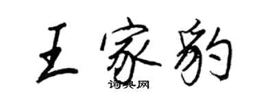 王正良王家豹行書個性簽名怎么寫