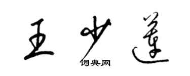 梁錦英王少蓮草書個性簽名怎么寫